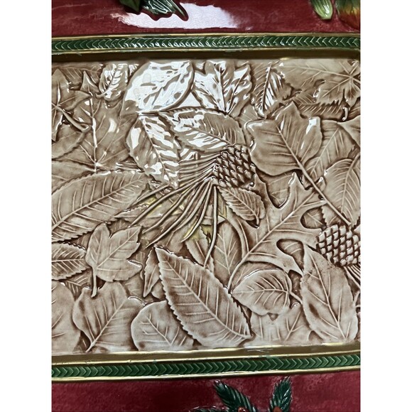 Fitz and Floyd Classic Christmas Lodge Large Serving Platter 20 1/2" x 15 1/2" - Picture 12 of 14